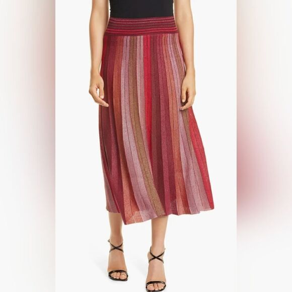 Kate Spade New York Metallic Rainbow Whimsical Fairy Cocktail Midi Skirt XS - Picture 4 of 14